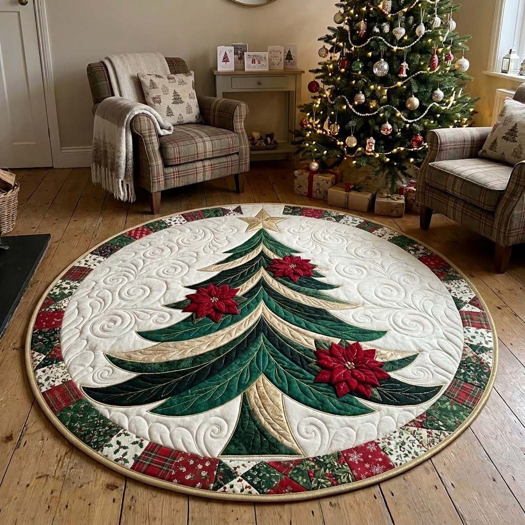 Runder Weihnachtsbaum Teppich