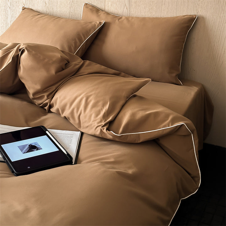 Satin-Bettwäsche-Garnitur mit atmungsaktivem Baumwollmix und Soft-Touch-Finish