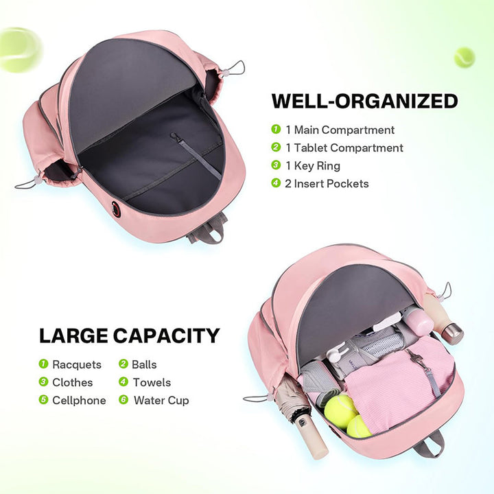 Sportlicher Rucksack für Tennis mit Integriertem Schuhfach und Praktischen Fächern Karnz