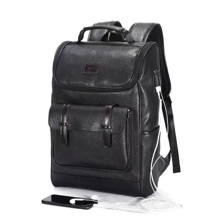 Premium strukturierten Leder Rucksack