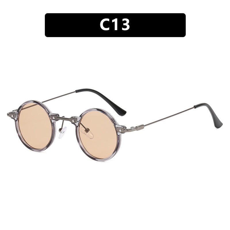 Damen modische runde Sonnenbrille mit stylischem Metallrahmen und polarisierenden Gläsern Karnz