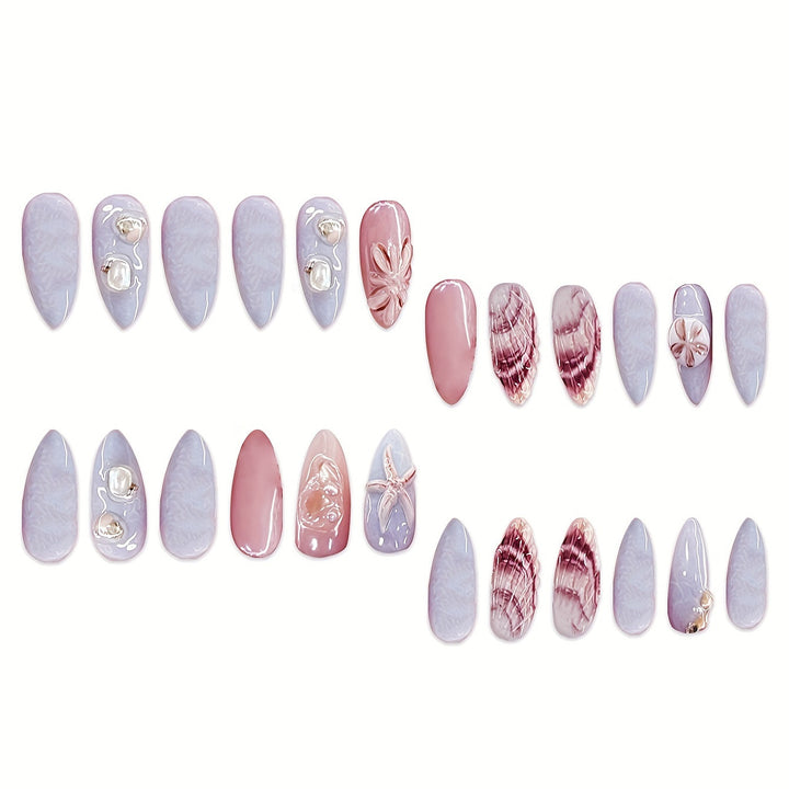 Shell-Decorated Press-On Nail Art Karnz