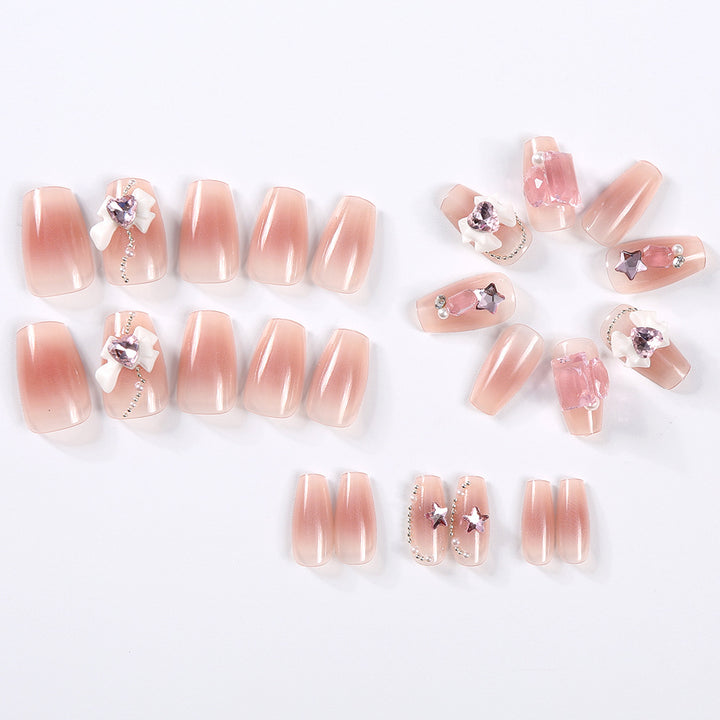 Künstlerisches 3D-Blumen-Press-On-Nagelset Karnz