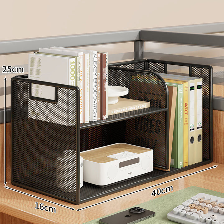 Mesh Desktop Open-Shelf Organizer mit integrierten Griffen und Trennwänden