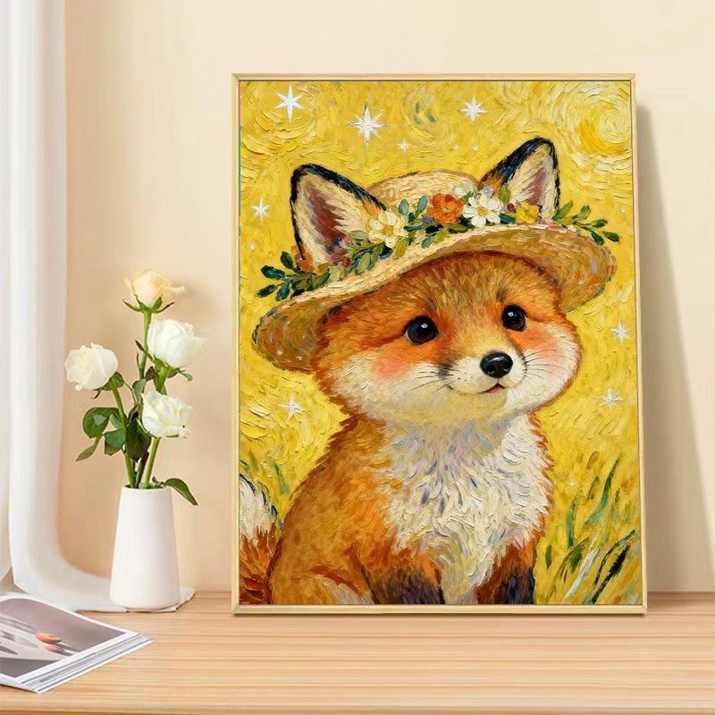 Verspielter Kaninchen Leinwand Kunstdruck Karnz