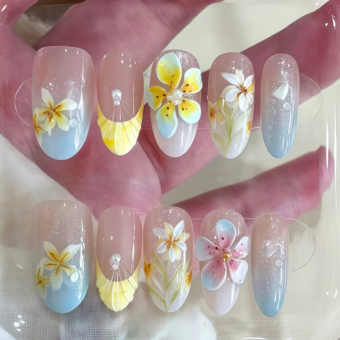 Künstlerisches Florales Nageldesign-Kit