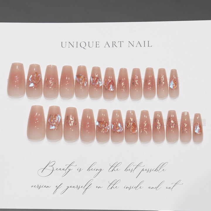 Künstlerische Press-On-Nagelspitzen mit floralem Design Karnz
