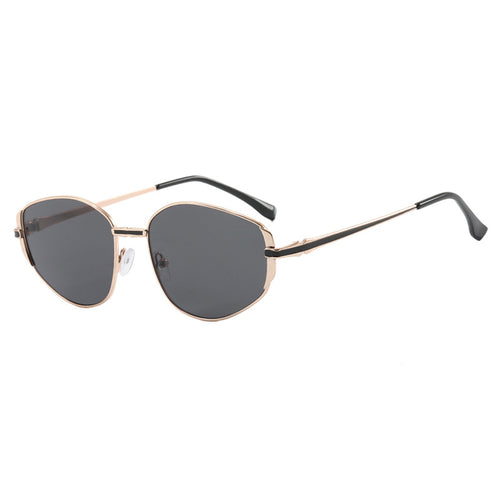 Damen moderne geometrische Sonnenbrille mit stilvollem Metallrahmen Karnz