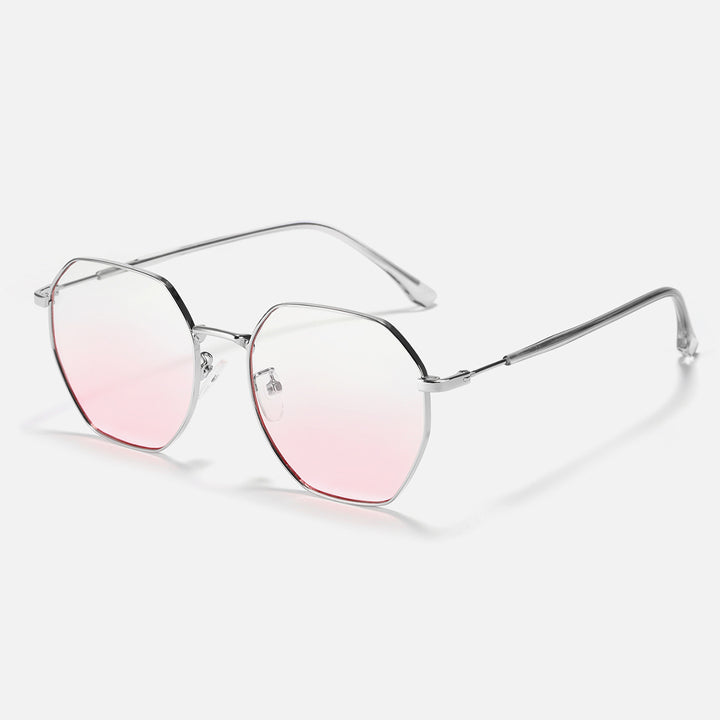 Damen modische achteckige Sonnenbrille mit trendigem Metallrahmen Karnz