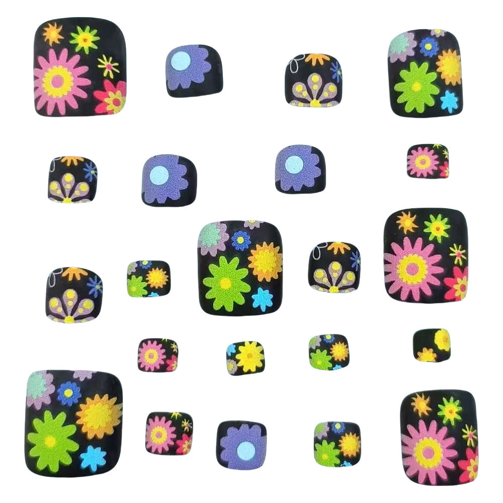 Fußnagelkunst-Set mit bunten Blumendesigns Karnz