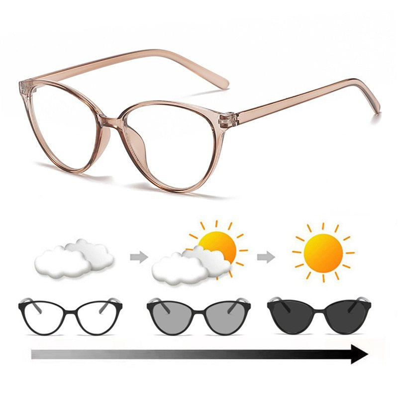Damen modische lichtempfindliche Katzenaugenbrille Karnz