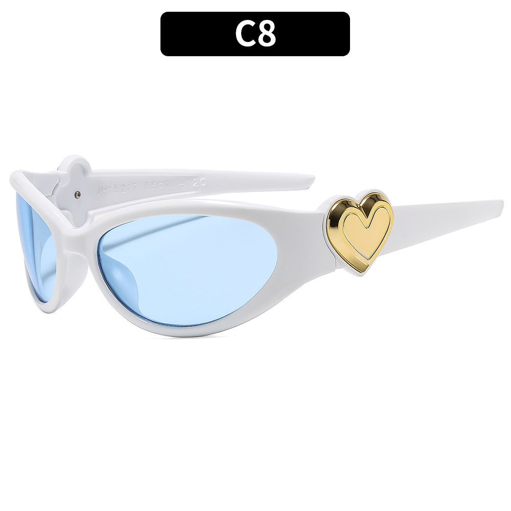 Herzförmige Katzenaugen-Sonnenbrille