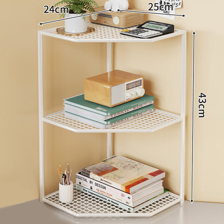 Dreifach-Eck-Metall-Mesh-Speicherregal für Badezimmer Küche Wohnzimmer