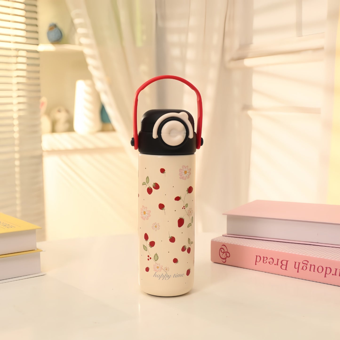 Damen Isolierte Trinkflasche im fröhlichen Erdbeerdesign Karnz