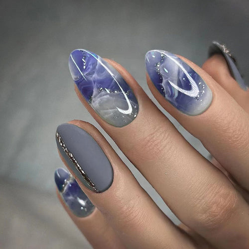 Premium Marmor Design Press-On Nagelspitzen Karnz