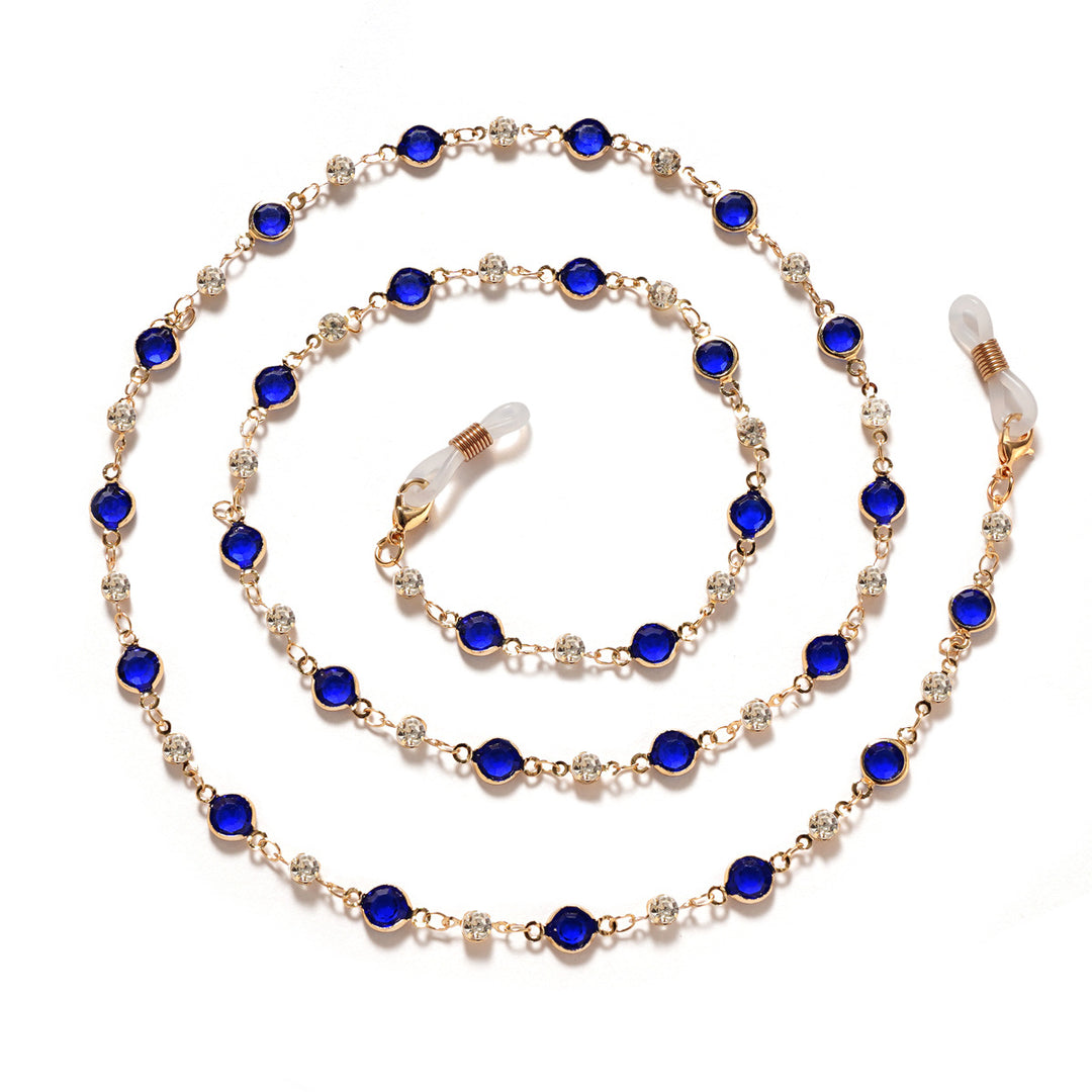Elegante Strass- und Edelsteinkette für Brillen Karnz
