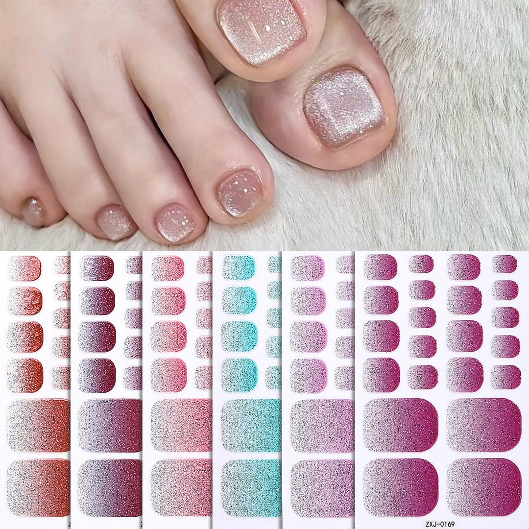 Glitzernde Glitter-Fußnagel-Wraps