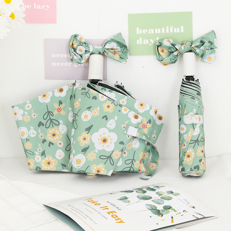 Damen Faltbarer Regenschirm mit bunten Blumenmotiven Karnz