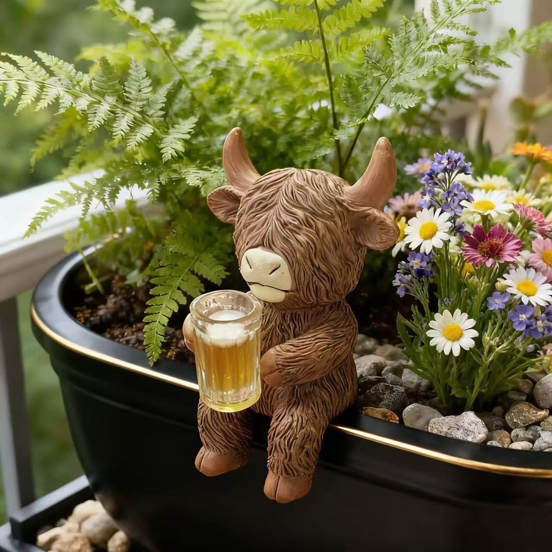 Dekorative Highland-Rind Figur Karnz