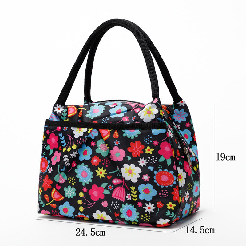 Blumige isolierte Lunch-Kühltasche Karnz