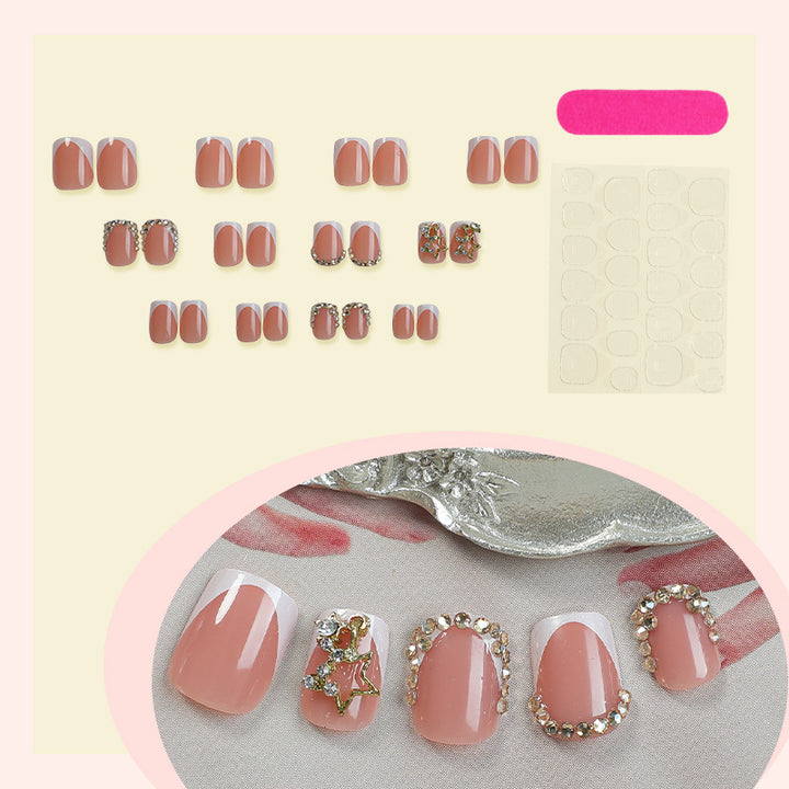 Premium floral verziertes Press-On-Nagelset Karnz