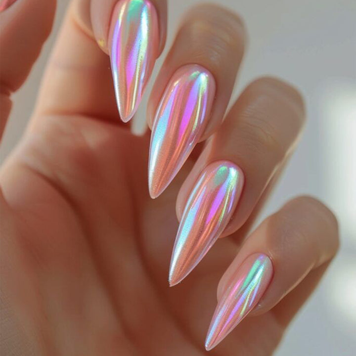 Metallic Stiletto-Nagelverlängerungen Karnz
