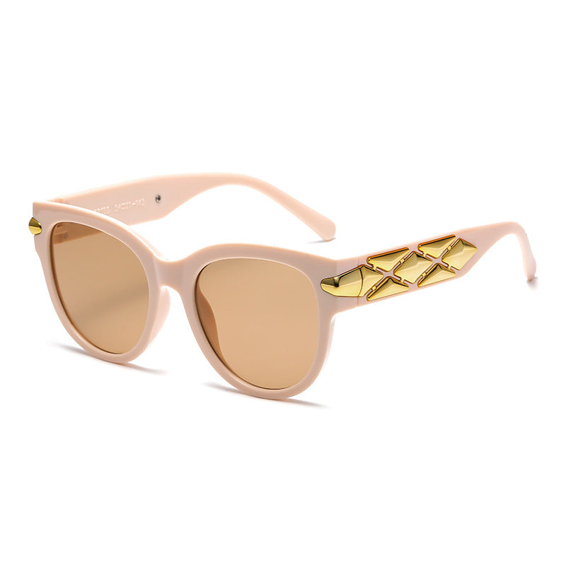 Damen Designer-Sonnenbrille mit innovativem, detailliertem Rahmen Karnz