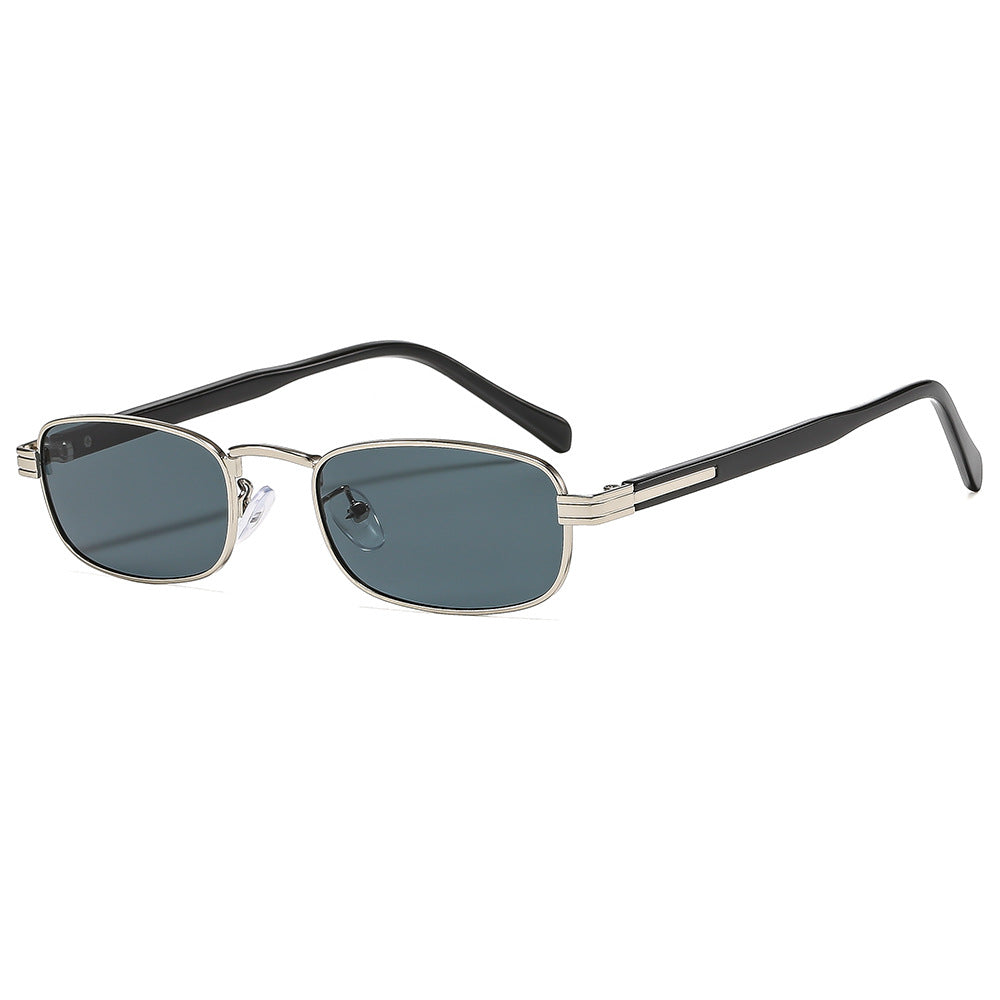 Damen modische Sonnenbrille mit stilvollem Metallrahmen und orangefarbenen Gläsern Karnz