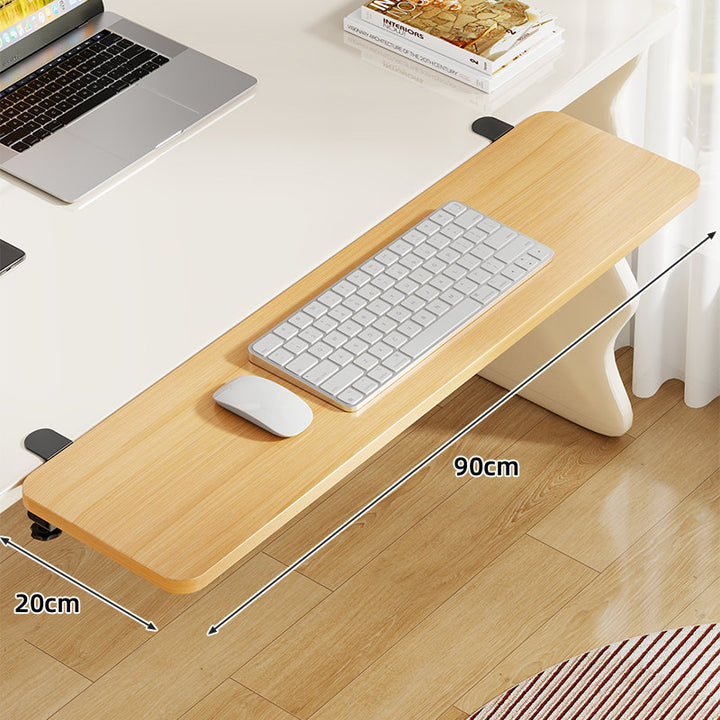 Unter-Desk Bambus Ausziehbare Arbeitsfläche Clamp-Montierte Tastatur- & Mausplattform