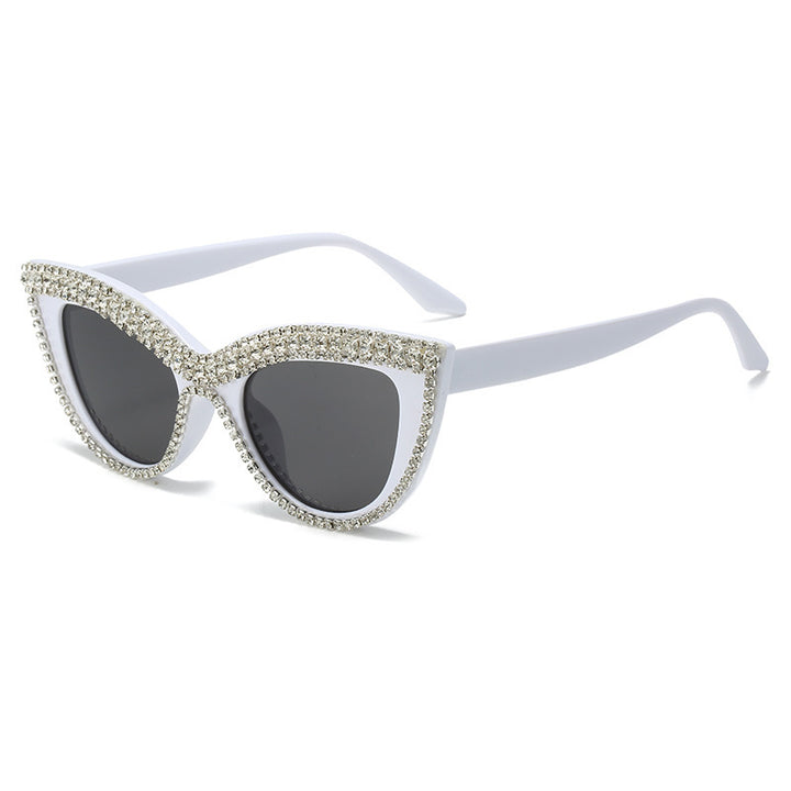 Glamouröse mit Strass verzierten Schild Sonnenbrille Karnz