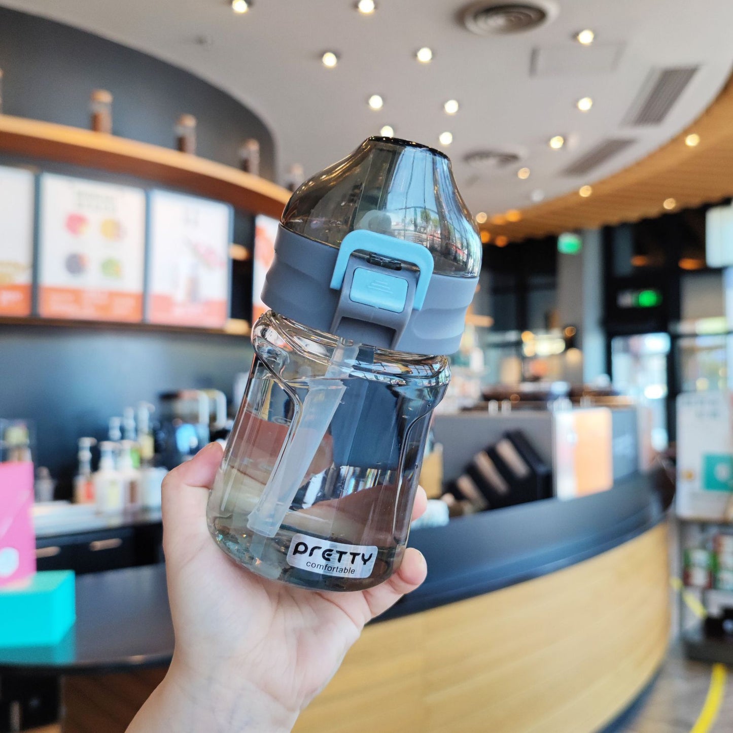Damen ergonomische Trinkflasche mit sicherem Drehverschluss Karnz