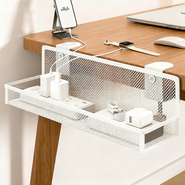 Unter-Tisch Klemmen-Mesh-Kabel- und Stromleistenorganizerkorb