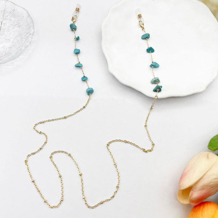 Bunte Edelstein Brillen Kette Karnz