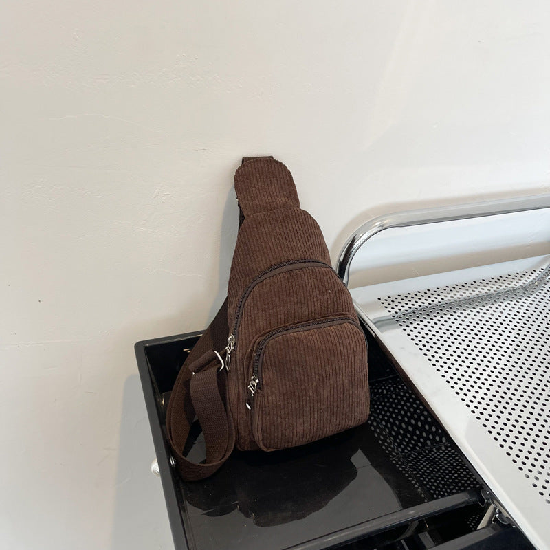 WoMulti-Fächige Corduroy Sling Bag Karnz