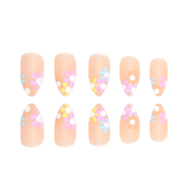 Blumenmuster Press-on Nagelset Karnz