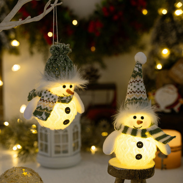 Beleuchtete Schneemannfigur Karnz