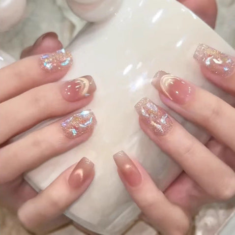 Elegante glitzernde langanhaltende Aufklebenägel Karnz