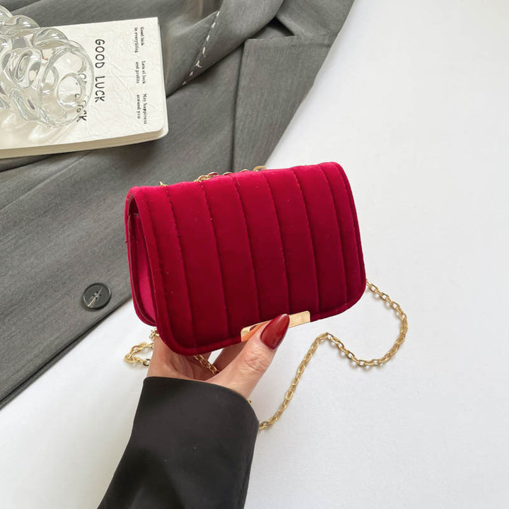 Elegante gesteppte Samt Umhängetasche Karnz