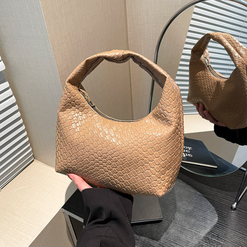 Textured Faux Leder Hobo Tasche Karnz