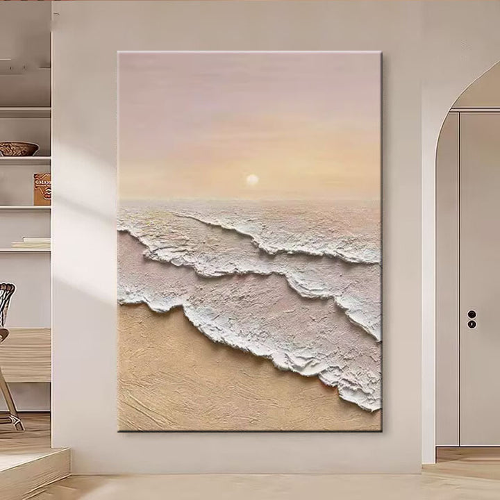 Texturierte Küsten Sonnenuntergang Wandkunst