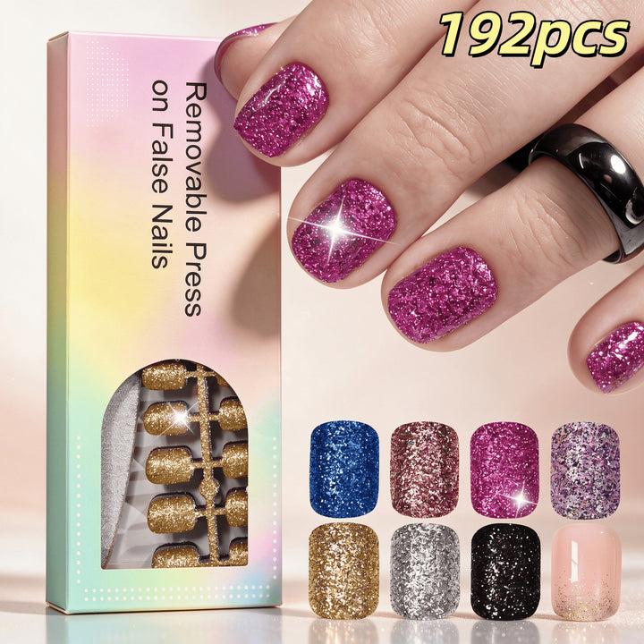 Funkelndes Press-On-Nagelset Karnz