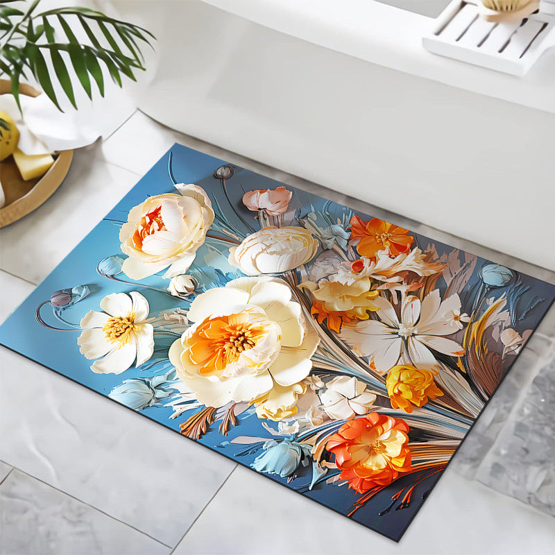 Strukturiertes florales Design Badmatte Karnz
