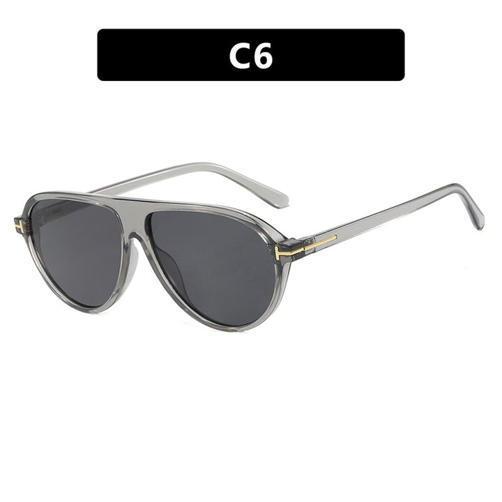 Damen trendige Oversized-Sonnenbrille mit elegantem Metallrahmen und UV-Schutz Karnz