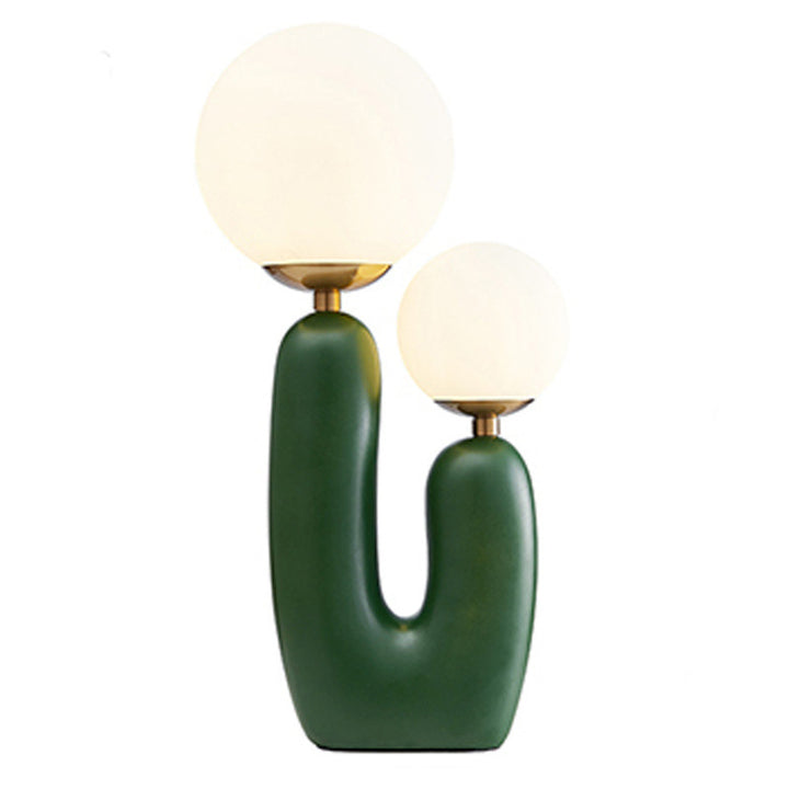 Künstlerische Tischlampe mit dualem Globusdesign