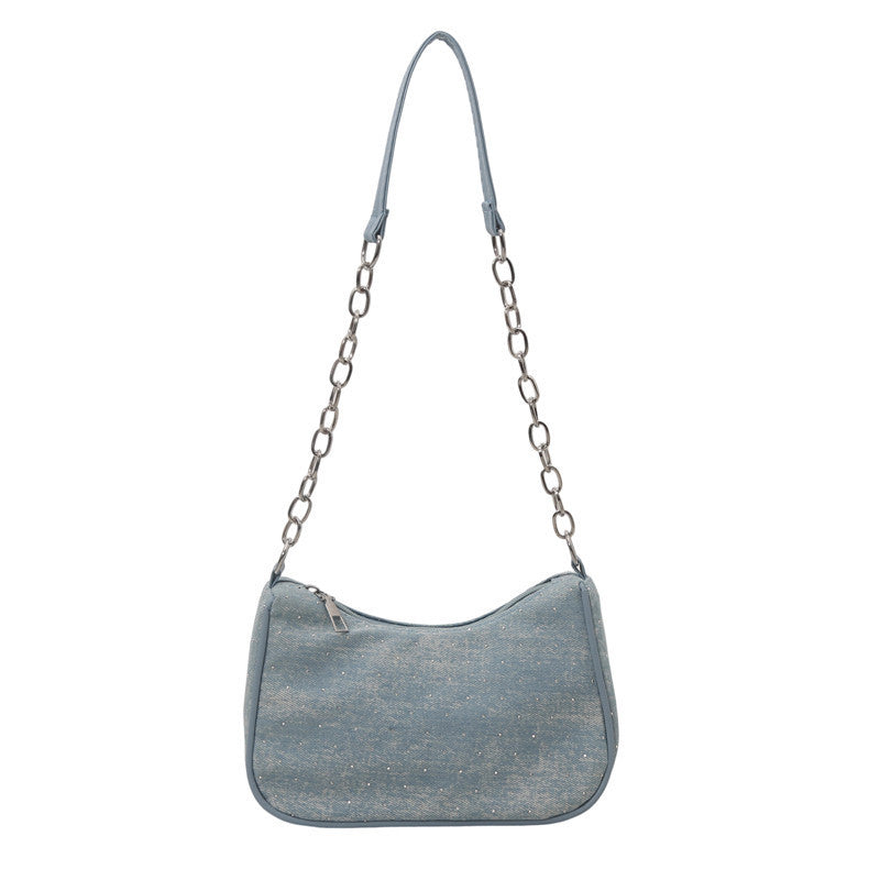 Vintage-inspirierte Denim Hobo-Tasche Karnz
