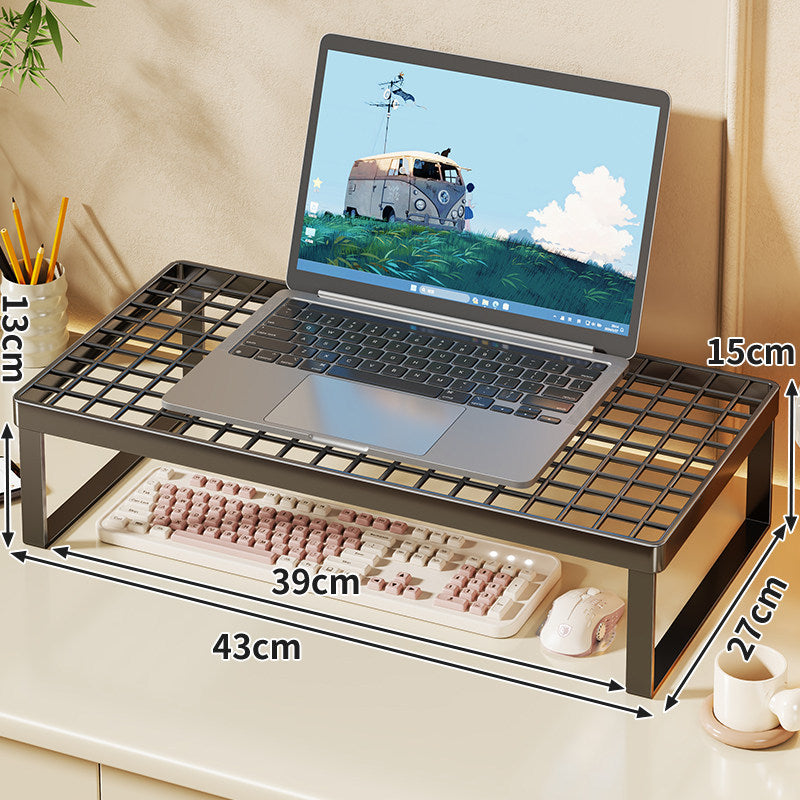 Erhöhter Mesh Laptop-Ständer mit Stauraum unter der Tastatur