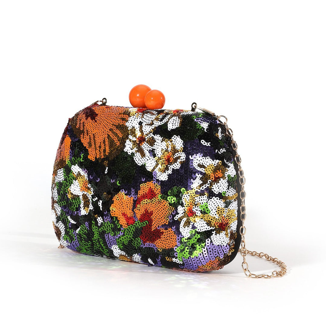 Paillette Blumen Clutch