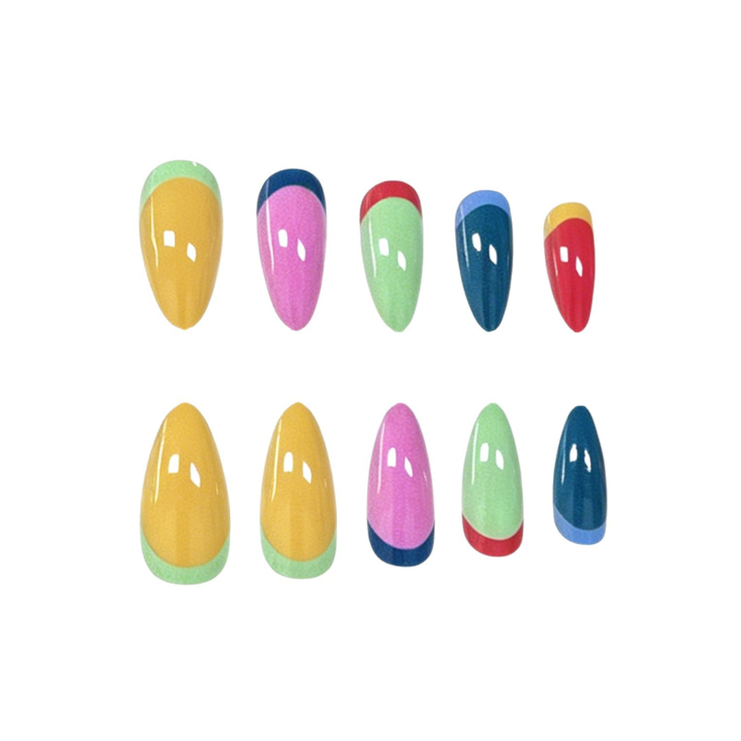 Bunte Press-On Nagelkunst Verbesserungen Karnz