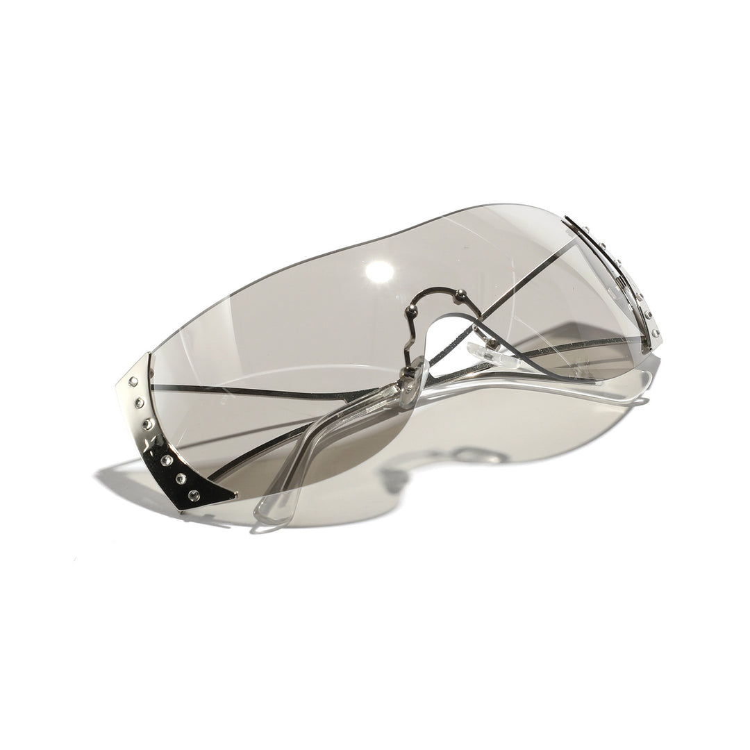 Damen futuristische Sonnenbrille mit stilvollem Rahmen und hochgradigem UV-Schutz Karnz