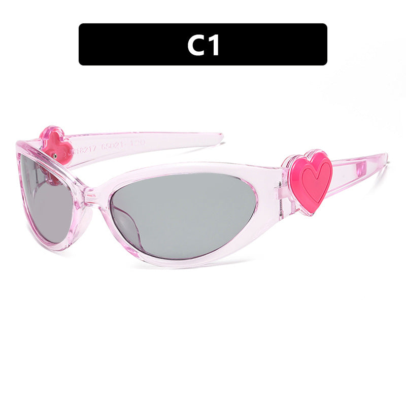 Damen modische Sonnenbrille mit herzförmigem Detail Karnz